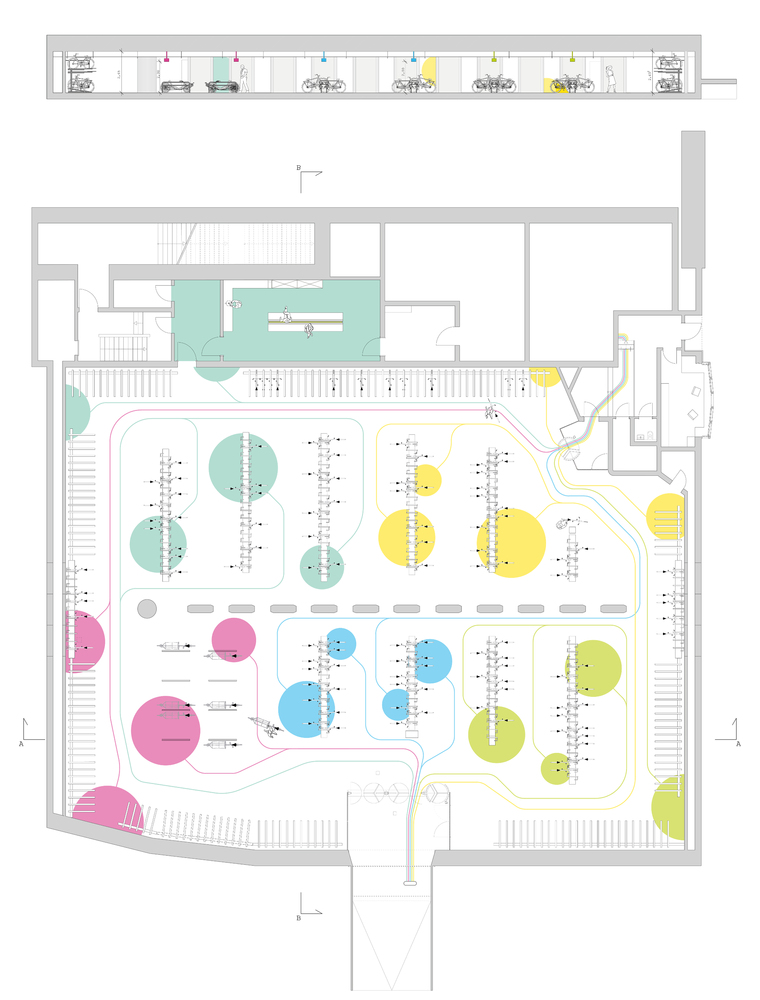 德国卡尔斯鲁厄1440平米的五彩自行车停放站---酷图编号1293025