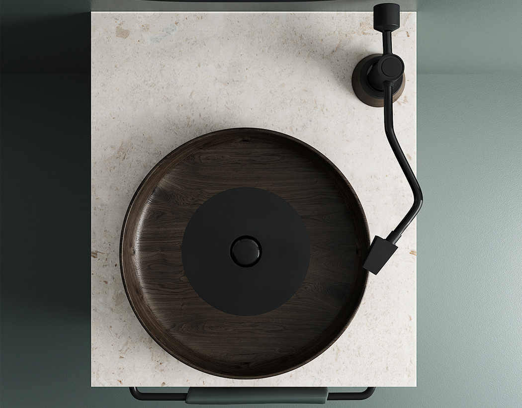 以乙烯基转盘为灵感的洗脸盆,让你怀旧如潮!---酷图编号1297821