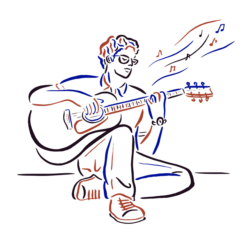 PEOPLE-彩笔手绘人像插画---酷图编号3