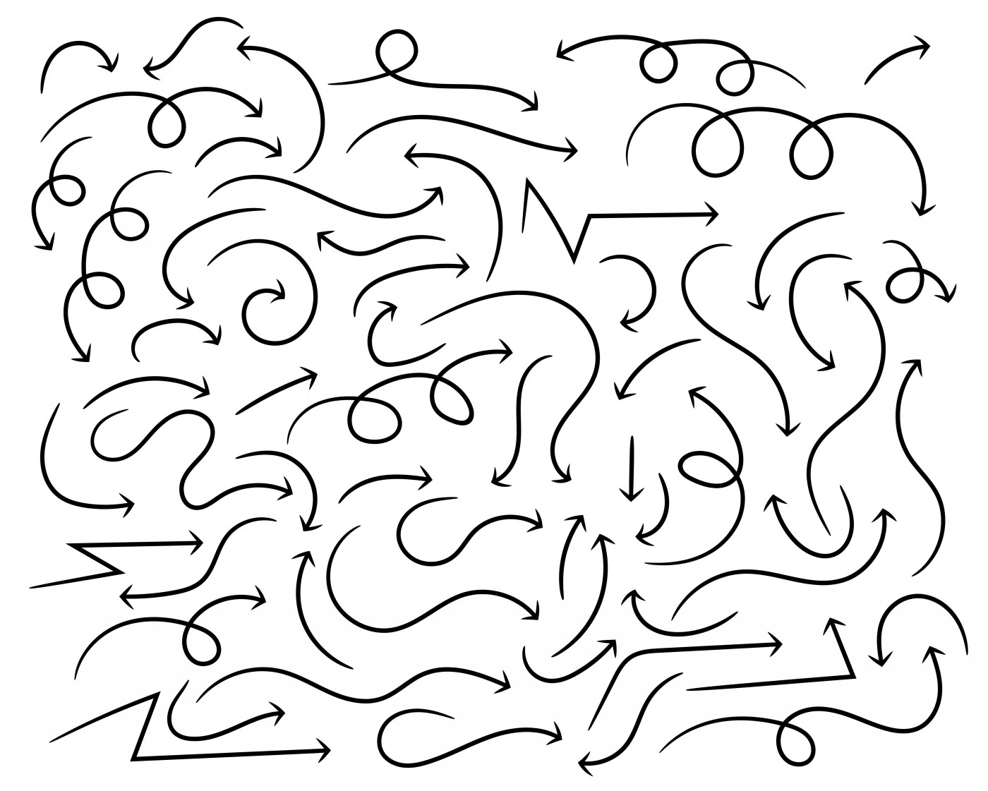 清爽简洁狂野的手绘箭头指示牌素材下载图片