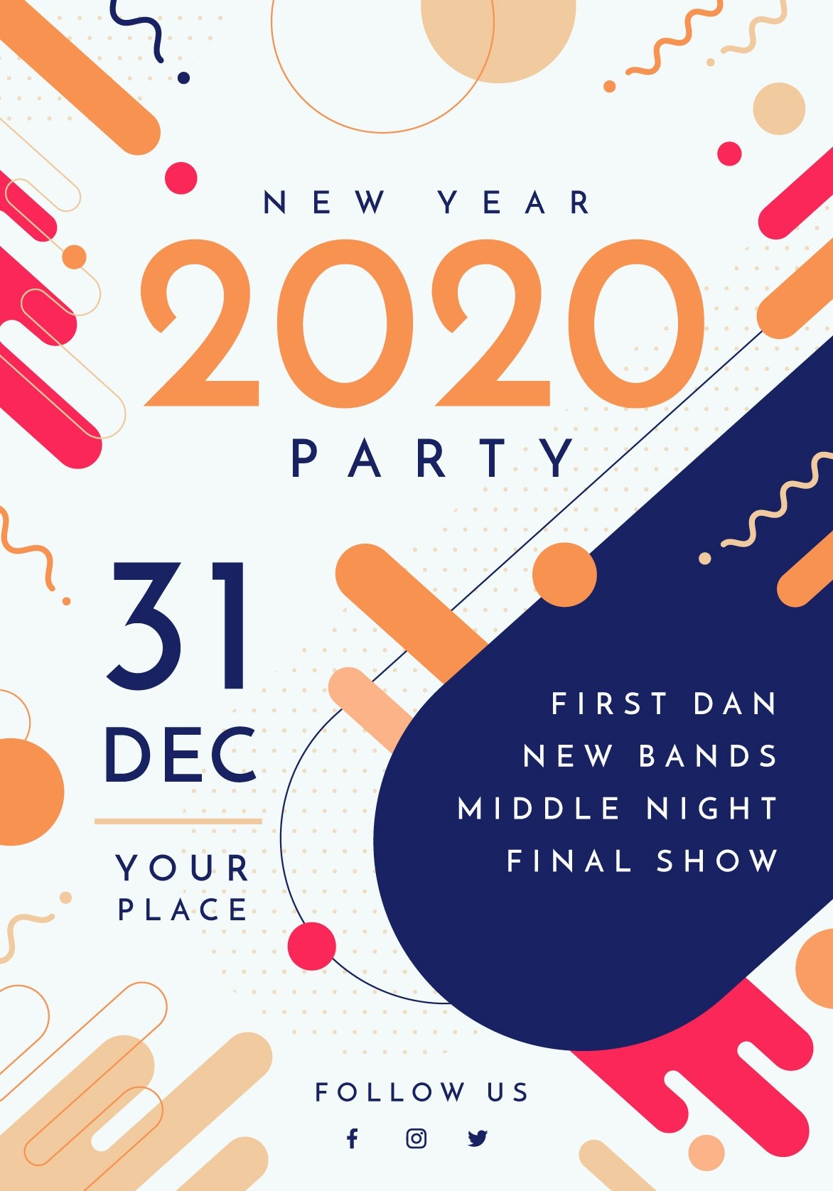 2020年新年派对传单模板图片