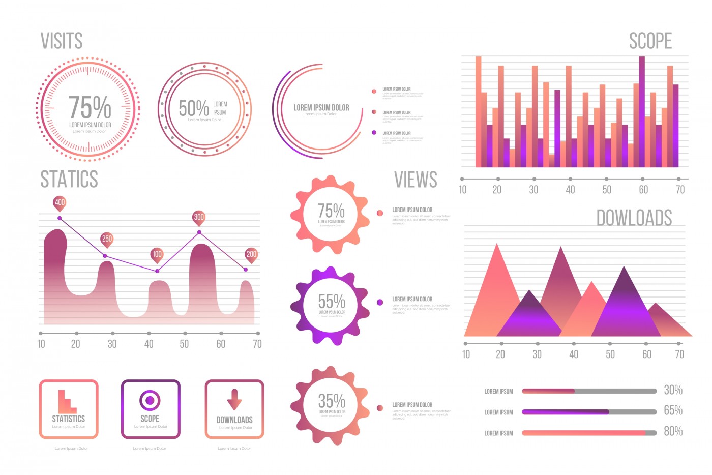 时尚简洁的数据图表素材下载图片