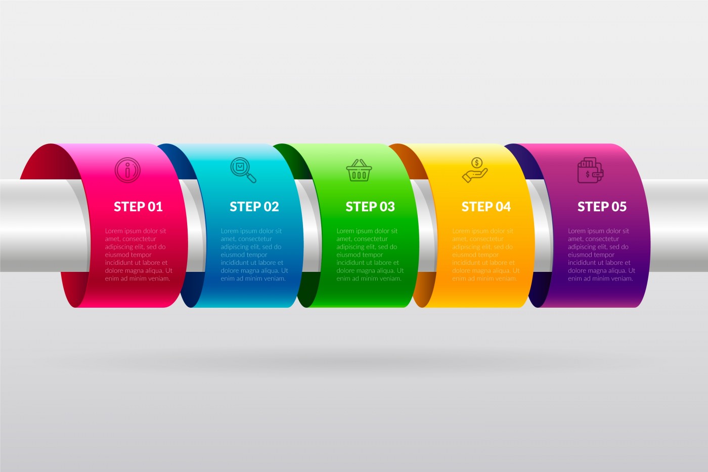 多彩渐变的时间线图表图片