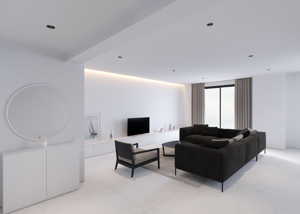 精致的白色简约内饰公寓室内设计---酷图编号1303744