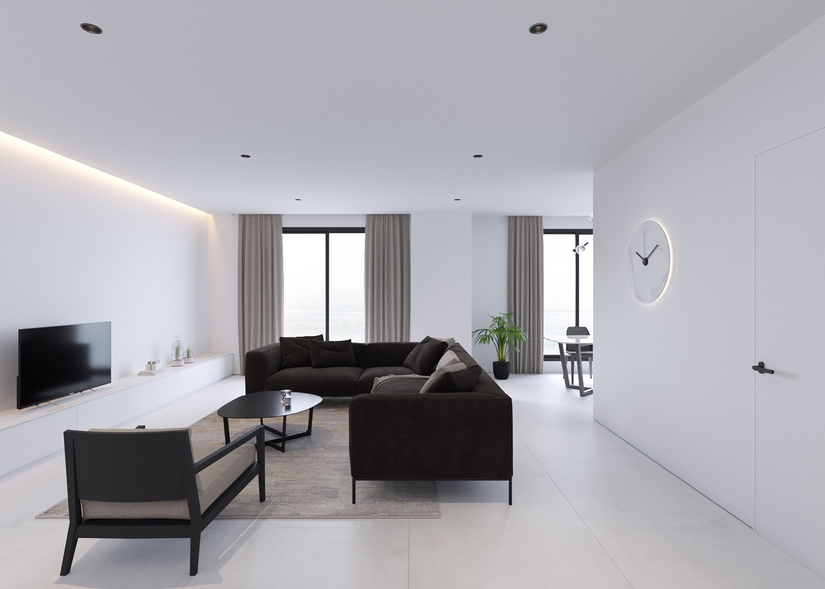 精致的白色简约内饰公寓室内设计---酷图编号1303745