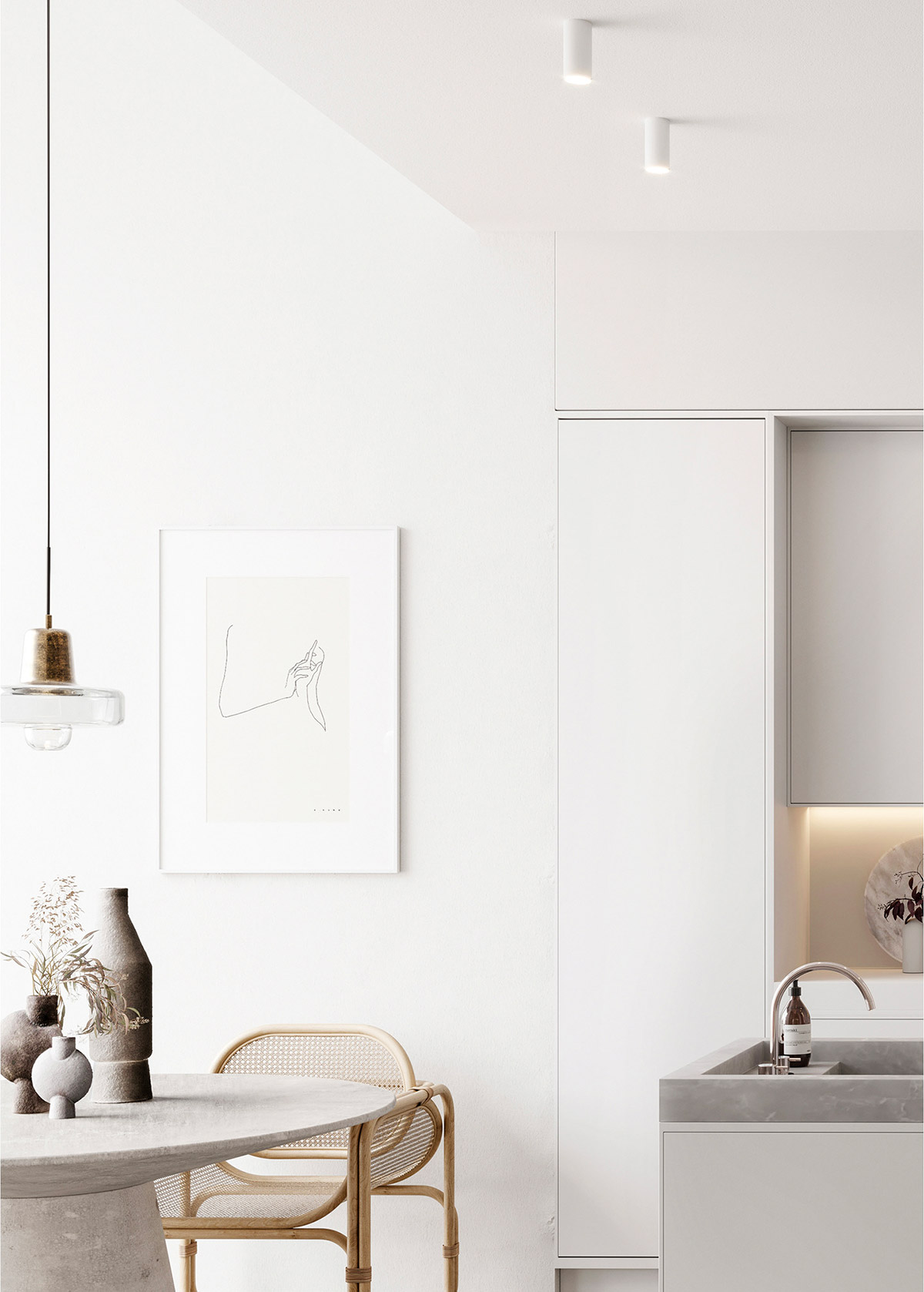 精致的白色简约内饰公寓室内设计---酷图编号1303759