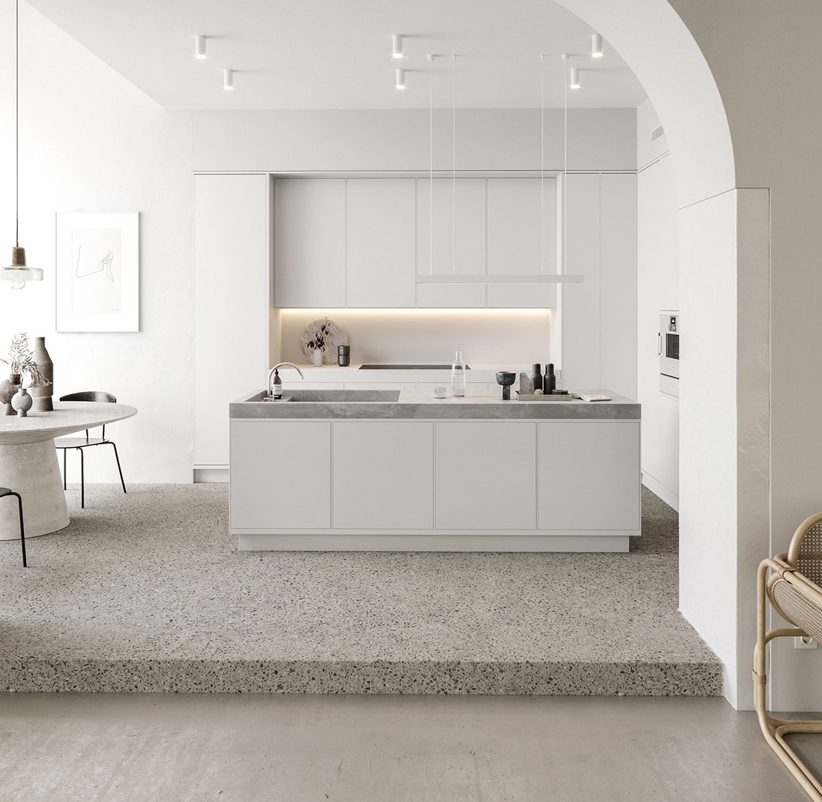 精致的白色简约内饰公寓室内设计---酷图编号1303762