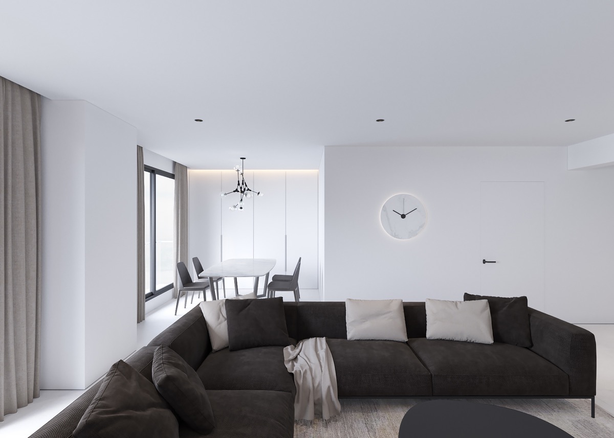 精致的白色简约内饰公寓室内设计---酷图编号1303763