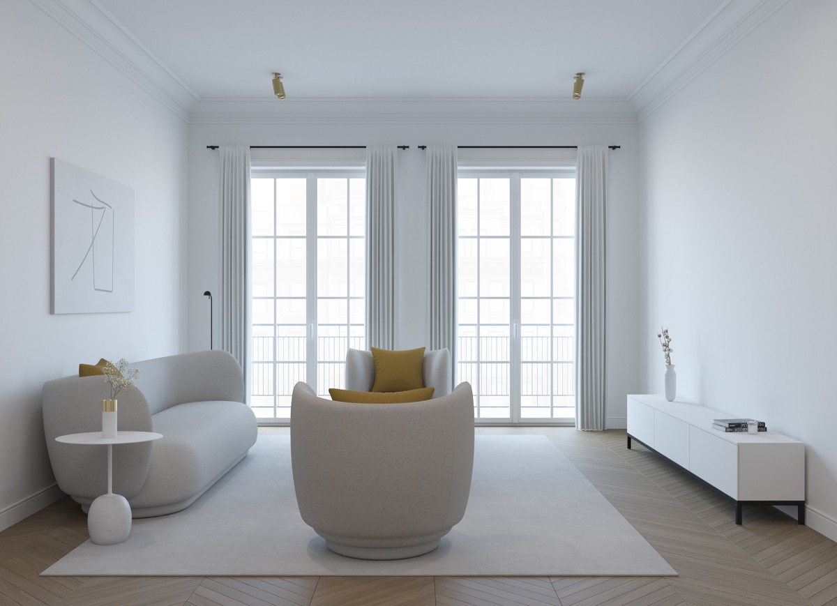 精致的白色简约内饰公寓室内设计---酷图编号1303769