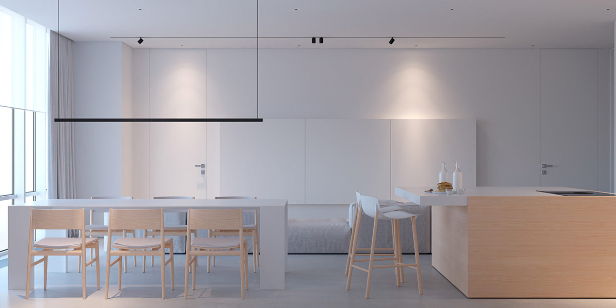 精致的白色简约内饰公寓室内设计---酷图编号1303782