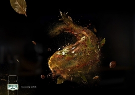 调味鱼-Fuchs调味品平面广告