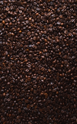 黑油油的咖啡豆