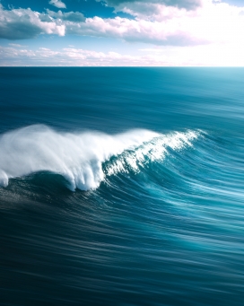 高清晰蓝色大海浪壁纸