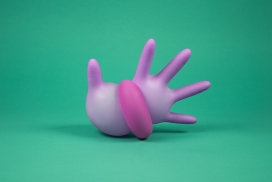 Hands Off抽象的塑胶触觉构图系列