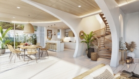 基于古代建筑体系的泰国热带别墅