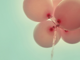 高清晰粉红色的气球壁纸