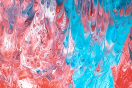 高清抽象红蓝液态波纹壁纸