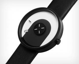 充满了古怪极简主义的重叠手表