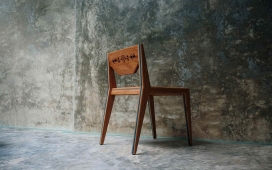 Silla Báaxal-蜂鸟雕刻图案的椅子