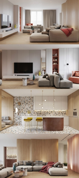 装满原始设计理念的复古现代室内设计