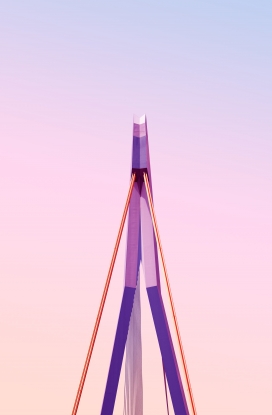 漂亮的紫色吊桥建筑