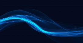 动感流畅立体的蓝色光束线条