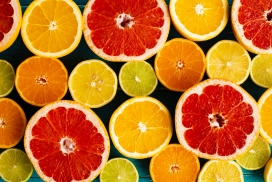 五彩的脐橙柚子水果