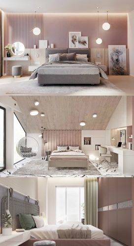 101间配有图片和配饰的粉色卧室-以助您装饰自己的卧室