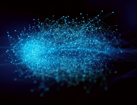 错综交错的点状几何网络线