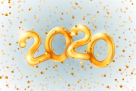 现实立体的2020气球字体