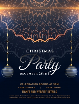 圣诞派对传单海报模板