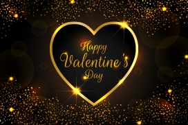 金色心形圣诞素材下载