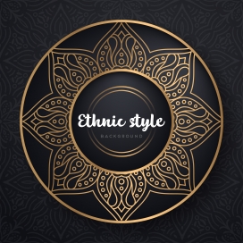 时尚圆形欧式曼陀罗花纹素材下载