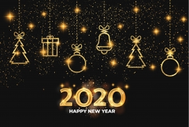 金色2020新年快乐