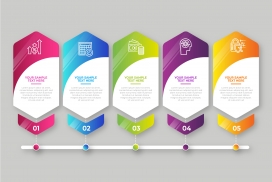 色彩渐变的业务步骤信息图表
