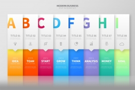 多彩步骤信息图表模板