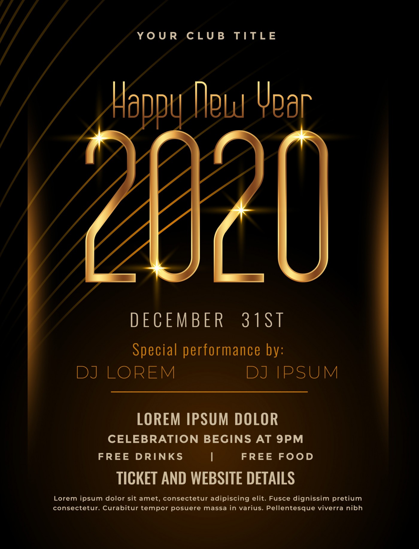 2020新年派对传单海报素材图片