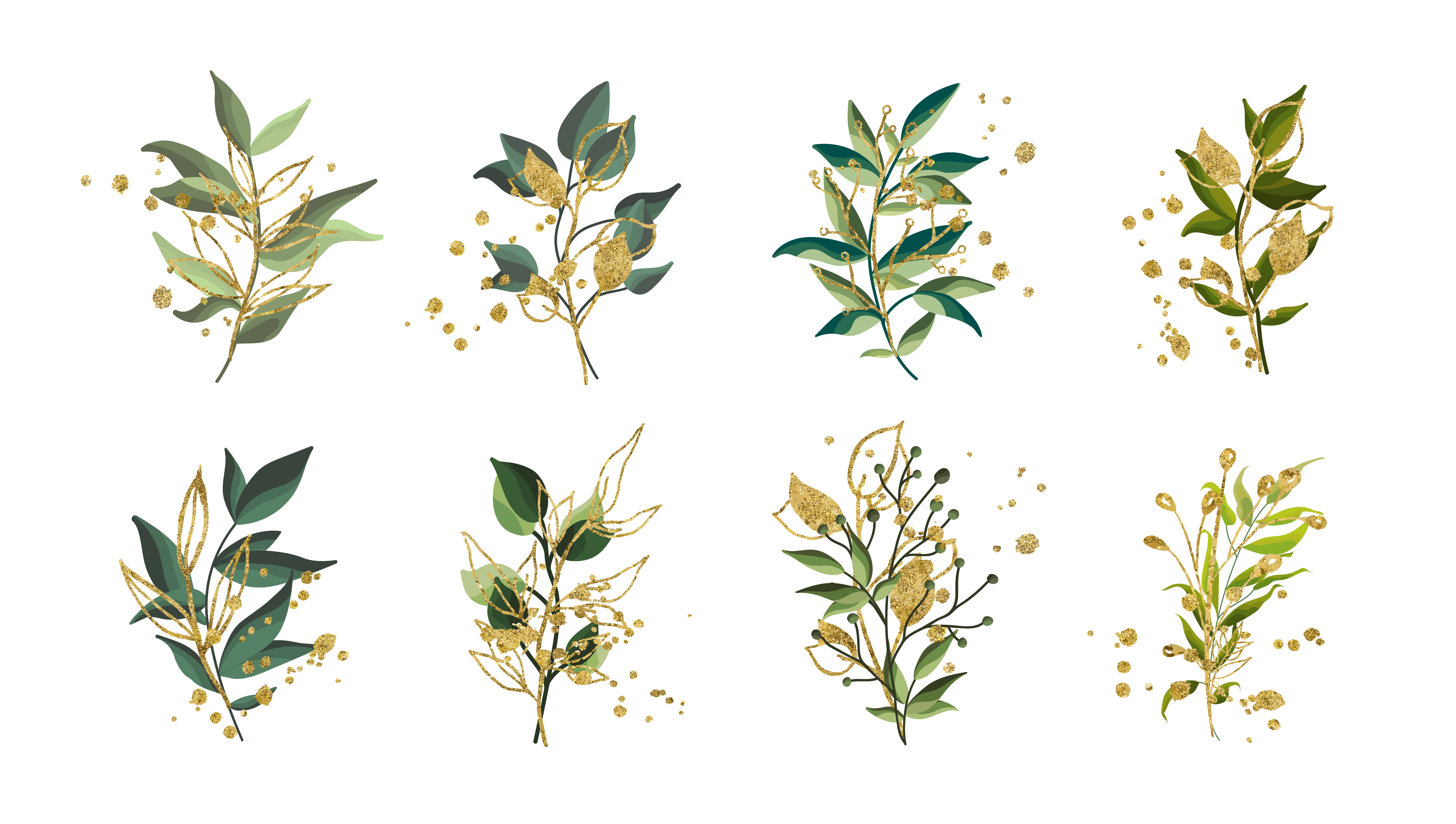 水彩风格花卉植物园矢量插图