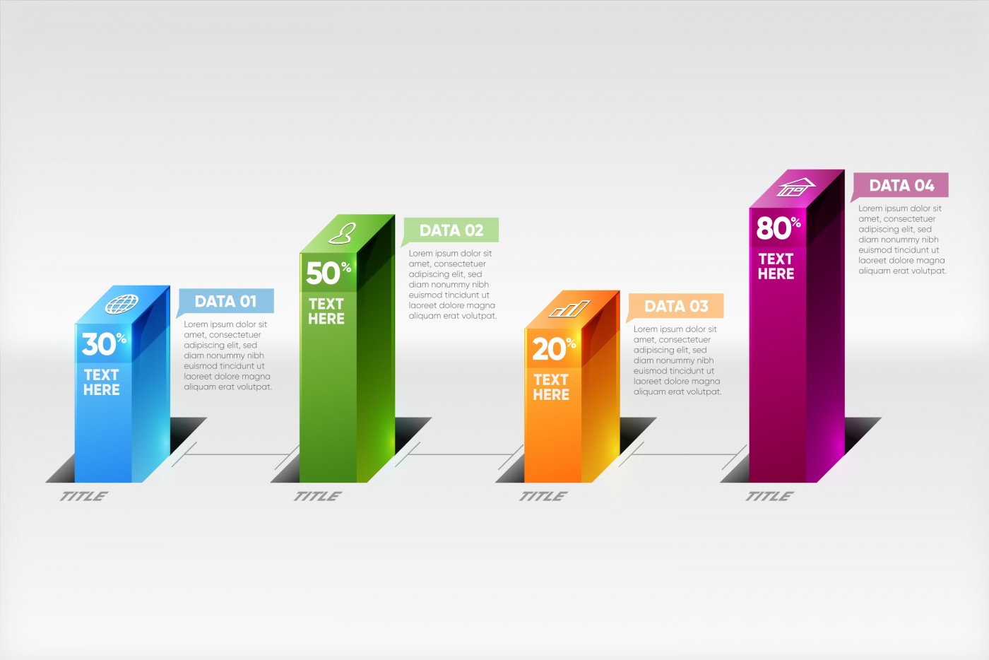 五彩的立体百分比素材下载图片