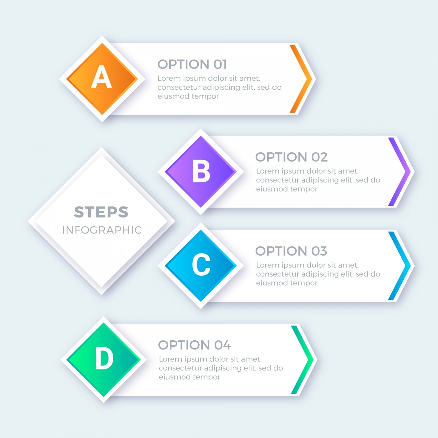 现代多彩步骤信息图表集封面大图