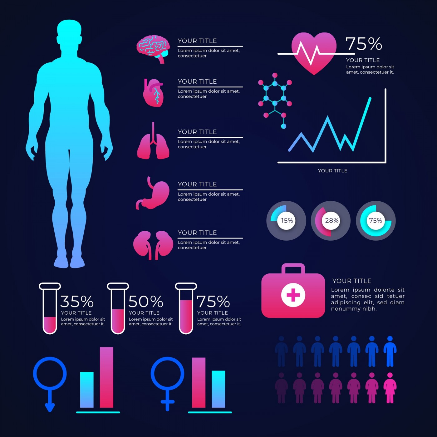 多彩医疗信息图表包图片