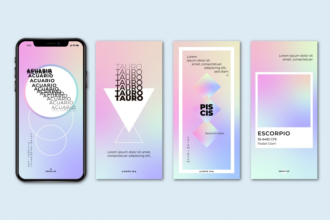 渐变手机端海报素材图片