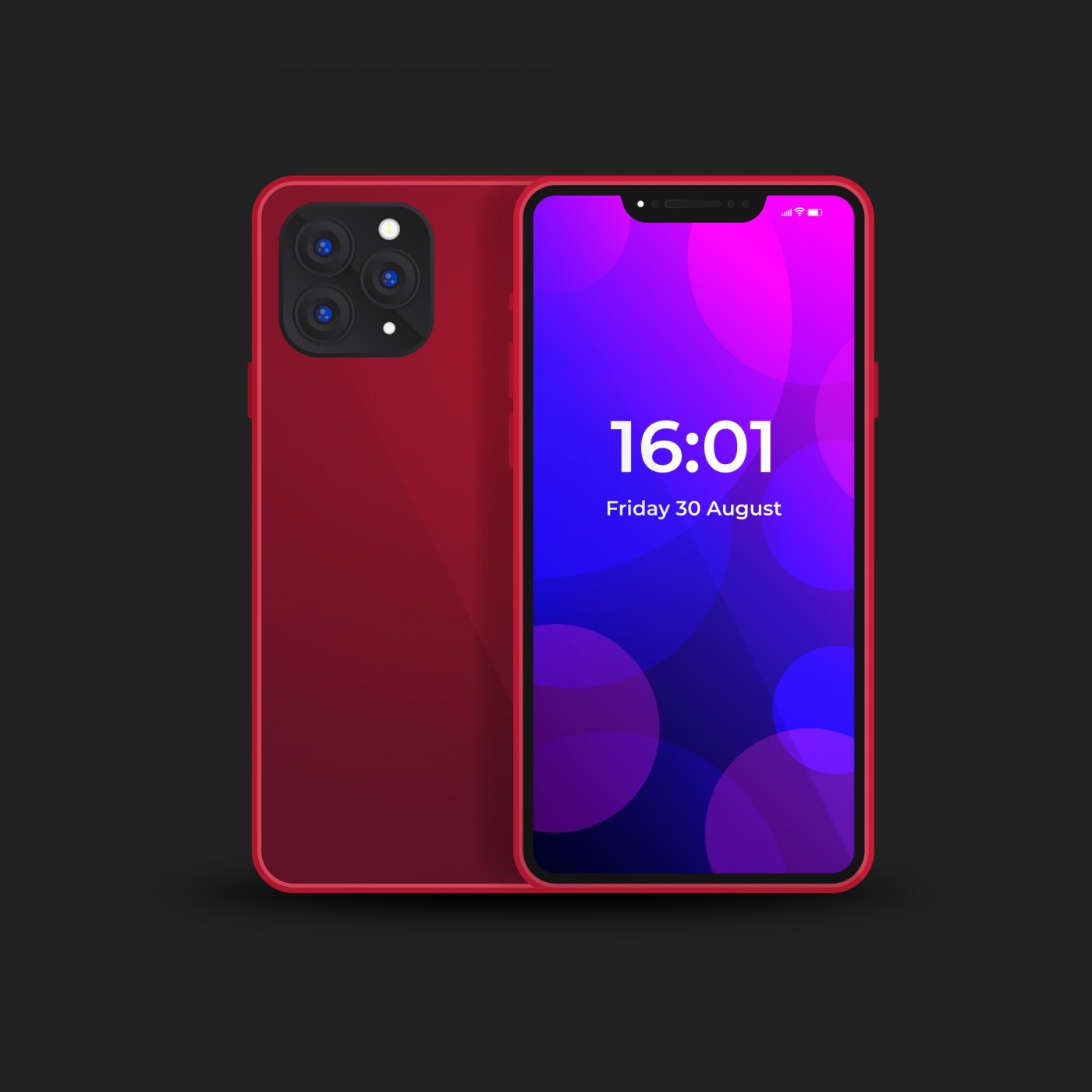 红色iphone 11手机素材图 欧莱凯设计网 08php Com