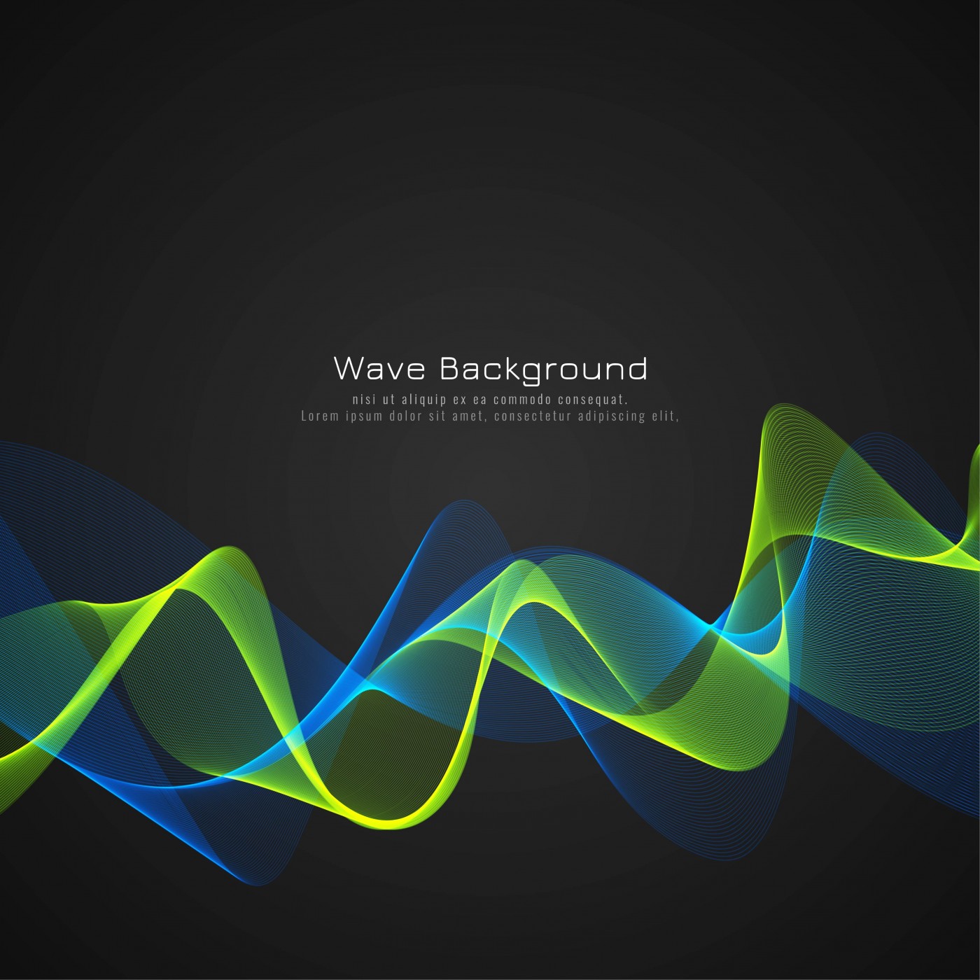 时尚蓝绿光泽曲线的波暗背景图片