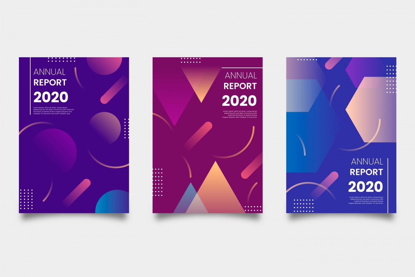 多彩渐变年度报告抽象风格卡片素材下载图片