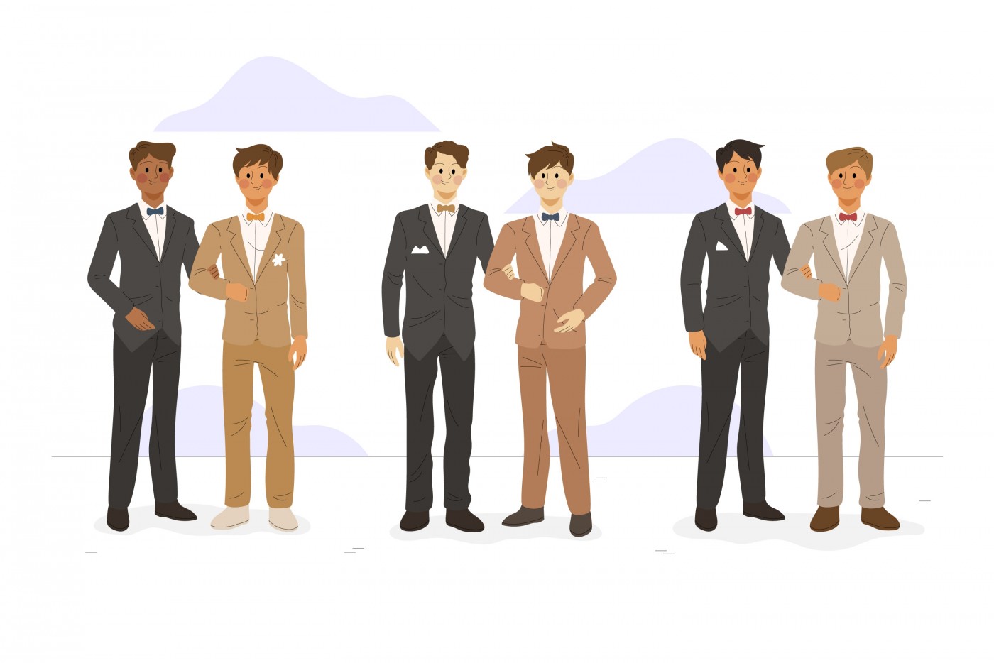 手绘婚礼新郎图图片