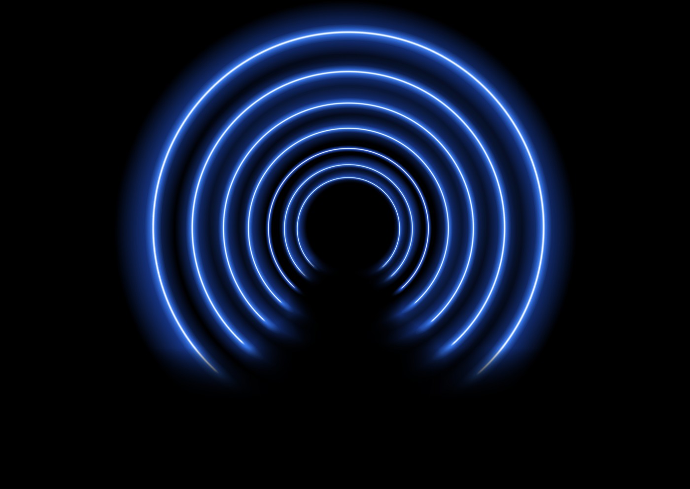 蓝色隧道霓虹灯封面大图