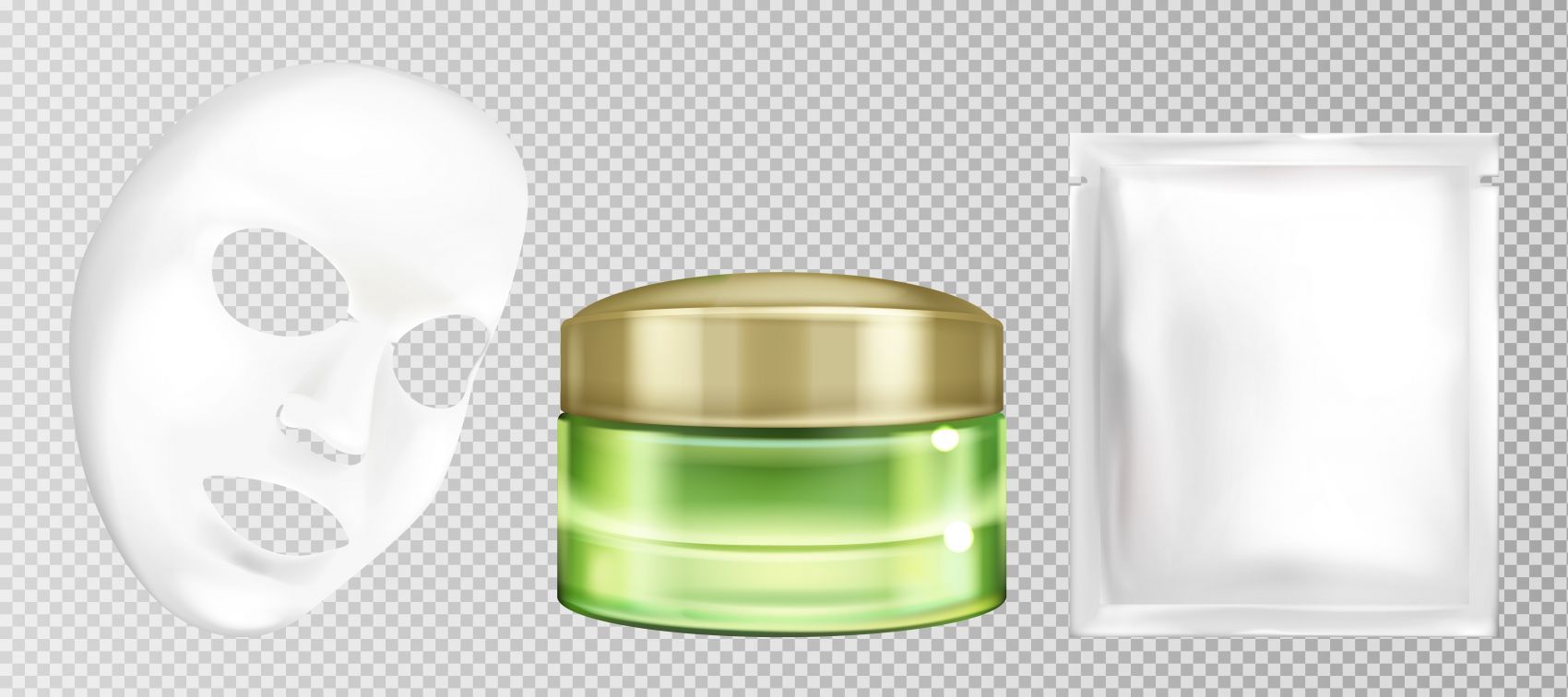 绿色护肤品与面膜面具素材封面大图