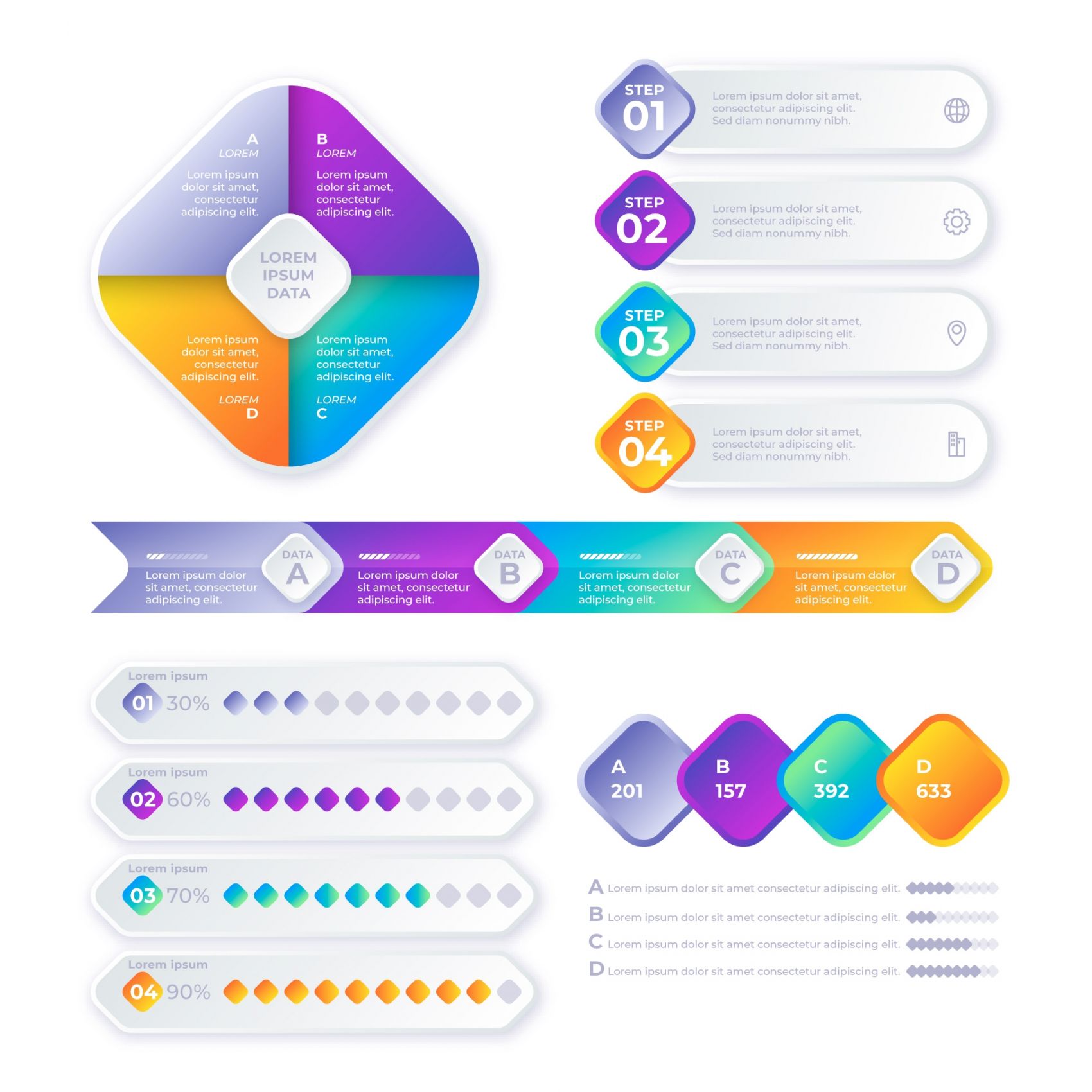 渐变时间线图表素材图片