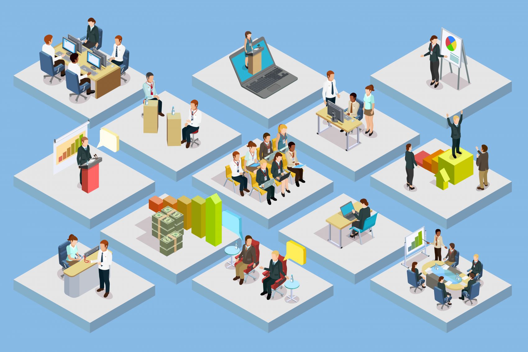 业务培训卡通类素材图片